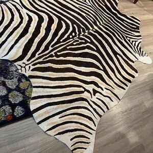 Zebra Print Cowhide Rug